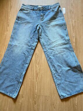 NWT PacSun Casey Low Rise Baggy Jeans Astrid Light Wash Wide Leg Denim Size 32